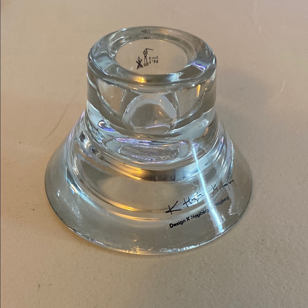 K Hogberg clear Glass Candle Holder